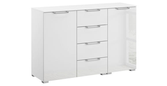 SIDEBOARD  120/81/42 cm 4 Schublade(n)  - Klar/Silberfarben, Design, Glas/Holzwerkstoff (120/81/42cm) - Novel