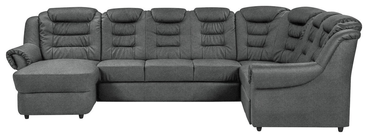WOHNLANDSCHAFT in Chenille Dunkelgrau  - Dunkelgrau/Schwarz, Konventionell, Kunststoff/Textil (165/333/216cm) - Livetastic