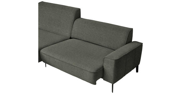 ECKSOFA  in Flachgewebe Dunkelgrün  190/285 cm  - Dunkelgrün/Schwarz, Design, Textil/Metall (190/285cm) - Johann Jakob