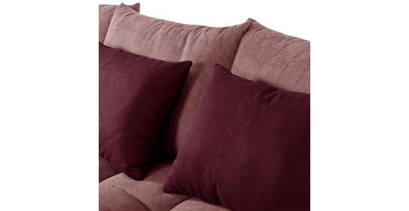 ECKSOFA in Flachgewebe Altrosa  - Dunkelrosa/Schwarz, KONVENTIONELL, Textil/Metall (291/175cm) - Carryhome