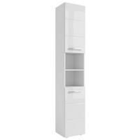 HOCHSCHRANK 34/190/31 cm  - Chromfarben/Weiß Hochglanz, MODERN, Holzwerkstoff/Kunststoff (34/190/31cm) - MID.YOU