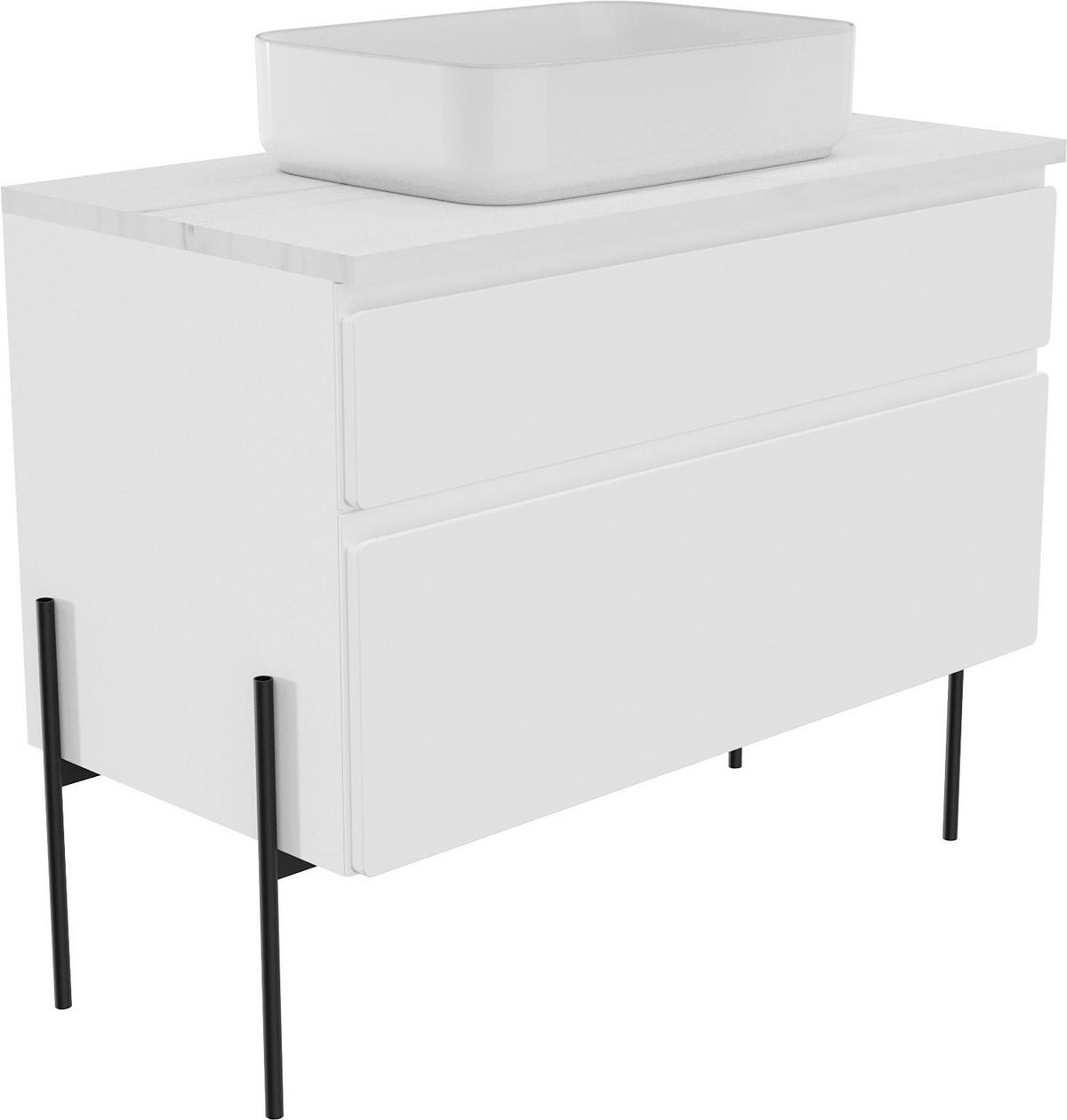 WASCHBECKENUNTERSCHRANK 90/55/47 cm  - Creme/Weiß, MODERN, Holzwerkstoff (90/55/47cm) - Welnova