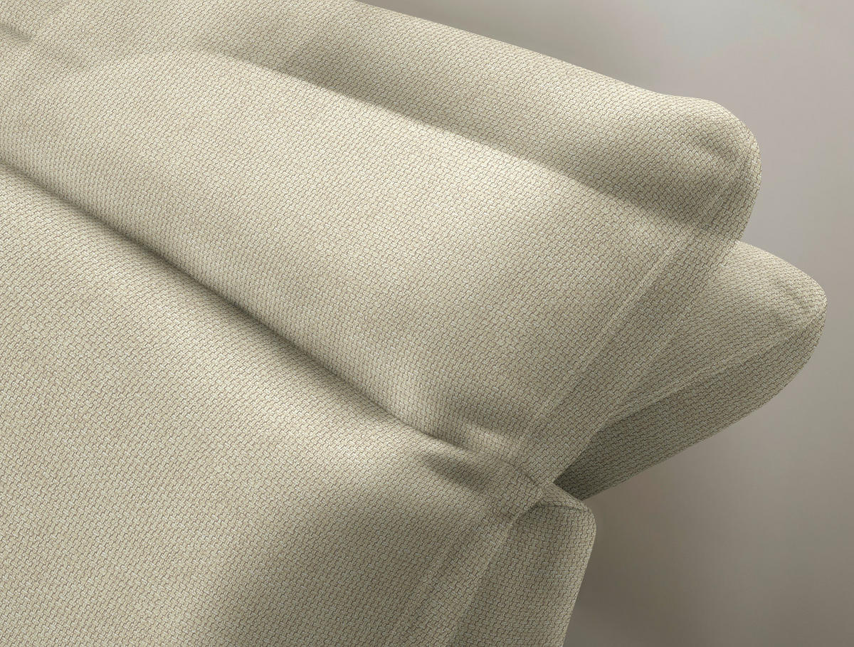 ECKSOFA in Webstoff Creme  179-202/288 cm  - Creme/Schwarz, Design, Textil/Metall (179-202/288cm) - Stylife
