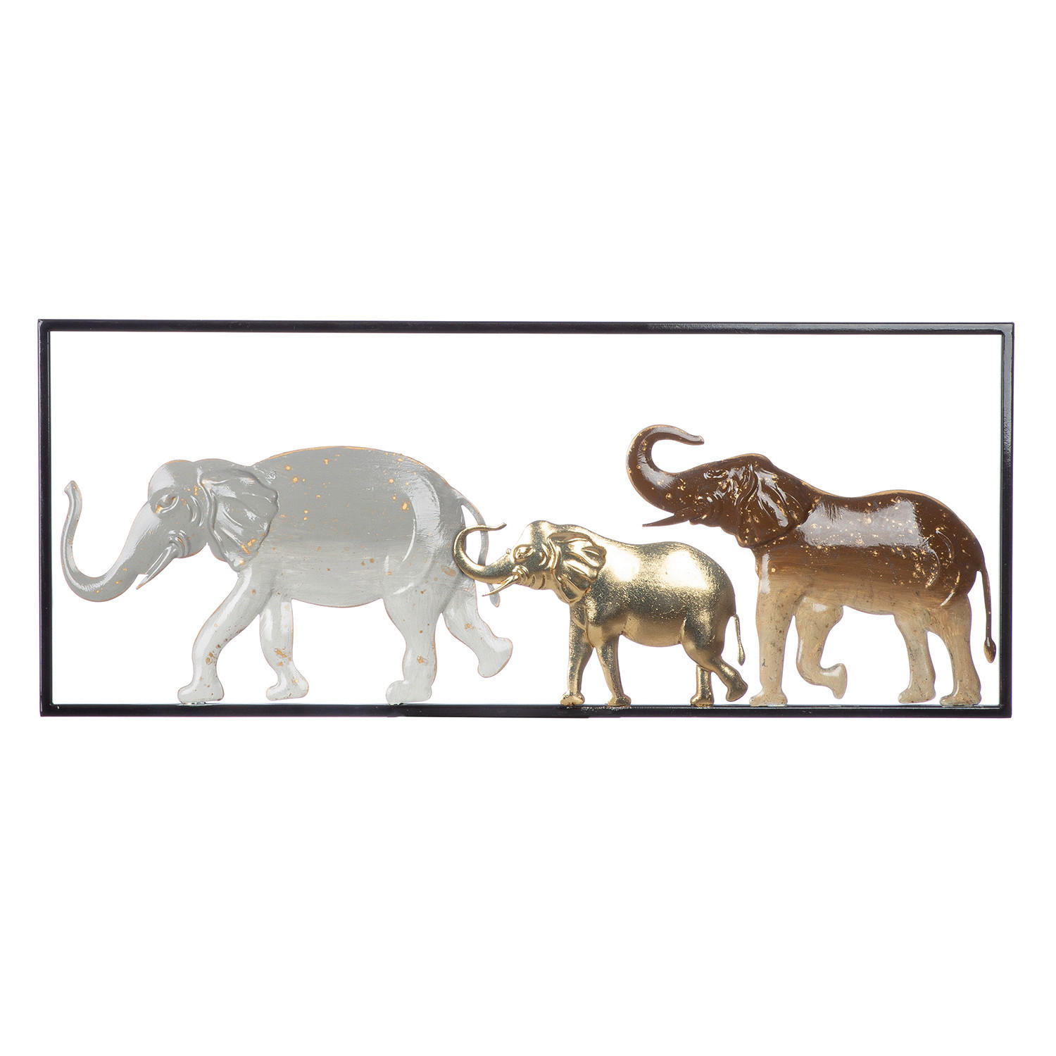 METALLBILD Tiere  - Hellbraun/Goldfarben, LIFESTYLE, Metall (61/25/2cm)