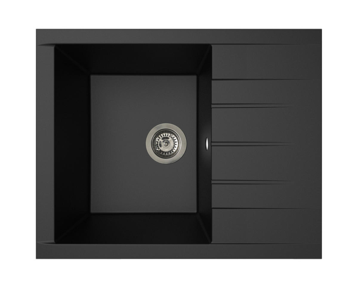 SPÜLE 175000000283  - Schwarz, Basics, Glas/Kunststoff (62/21/50cm) - Respekta