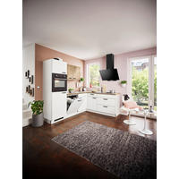 ECKKÜCHE 235/195 cm  in Weiß, Eichefarben  - Eichefarben/Schwarz, Basics, Holzwerkstoff/Metall (235/195cm) - Express