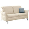 2,5-SITZER in Lederlook (vegan) Ecru  - Ecru/Nickelfarben, MODERN, Textil/Metall (185/89/109cm) - Livetastic