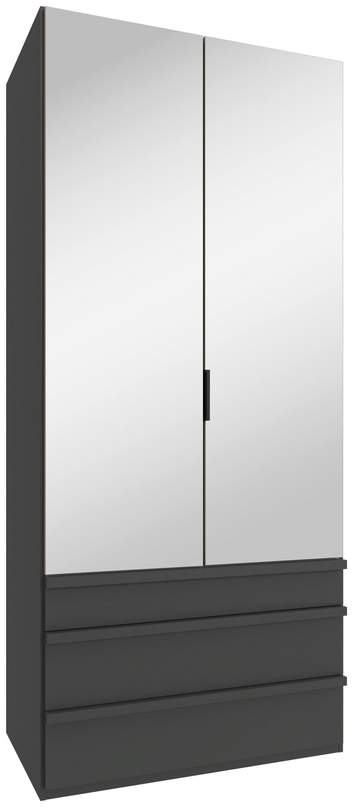 FALTTÜRENSCHRANK 100/236/58 cm 2-türig Graphitfarben  - Schwarz/Graphitfarben, Design, Glas/Holzwerkstoff (100/236/58cm) - Boxxx