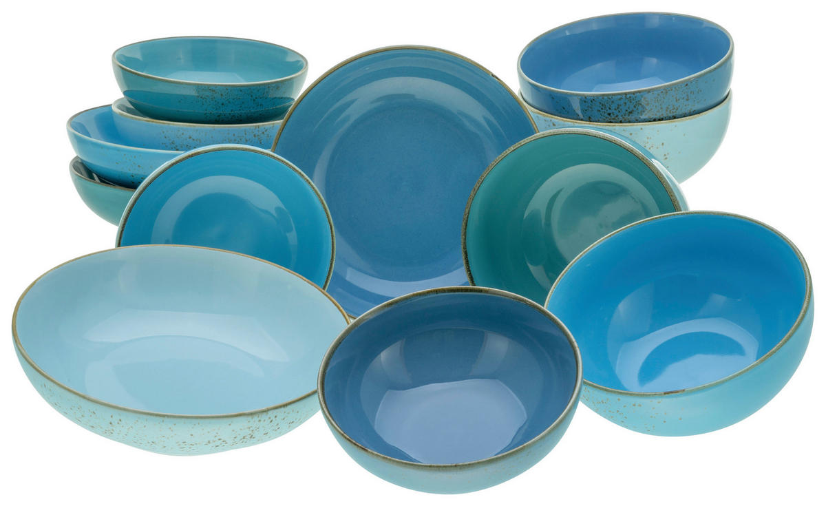 SCHÜSSELSET 12-teilig Nature Collection Aqua   - Blau, Basics, Keramik - Creatable