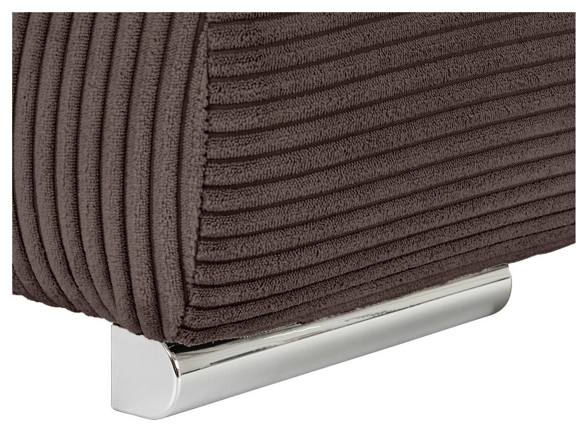 WOHNLANDSCHAFT Graubraun Cord  - Chromfarben/Graubraun, KONVENTIONELL, Kunststoff/Textil (180/376/180cm) - Carryhome