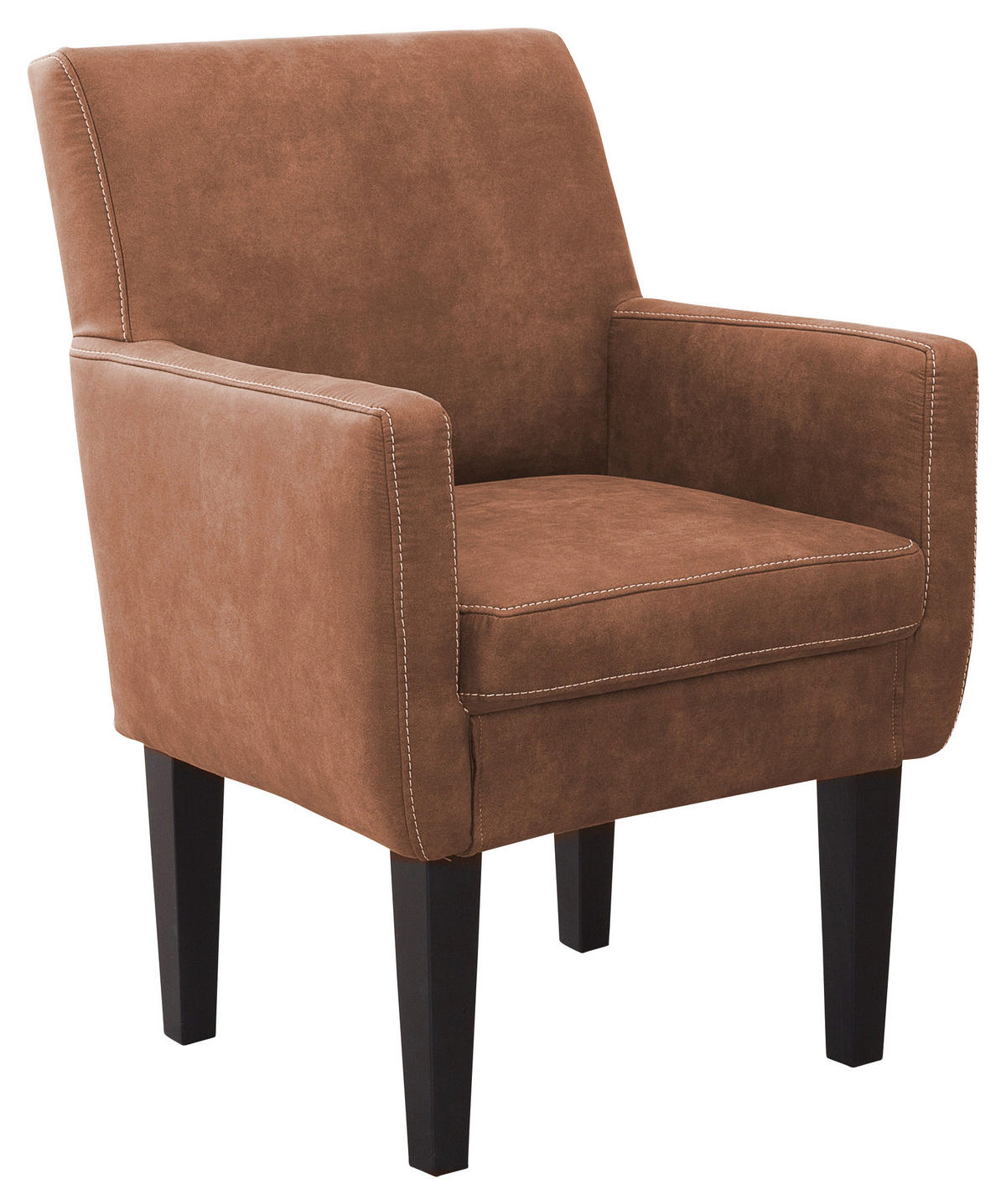 SESSEL in Mikrofaser Cognac  - Cognac/Beige, KONVENTIONELL, Holz/Textil (66/97/71cm) - Sit & More