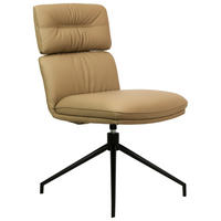 STUHL Echtleder Schwarz, Hellbraun  - Hellbraun/Schwarz, Design, Leder/Metall (50/92/64,5cm) - Dieter Knoll