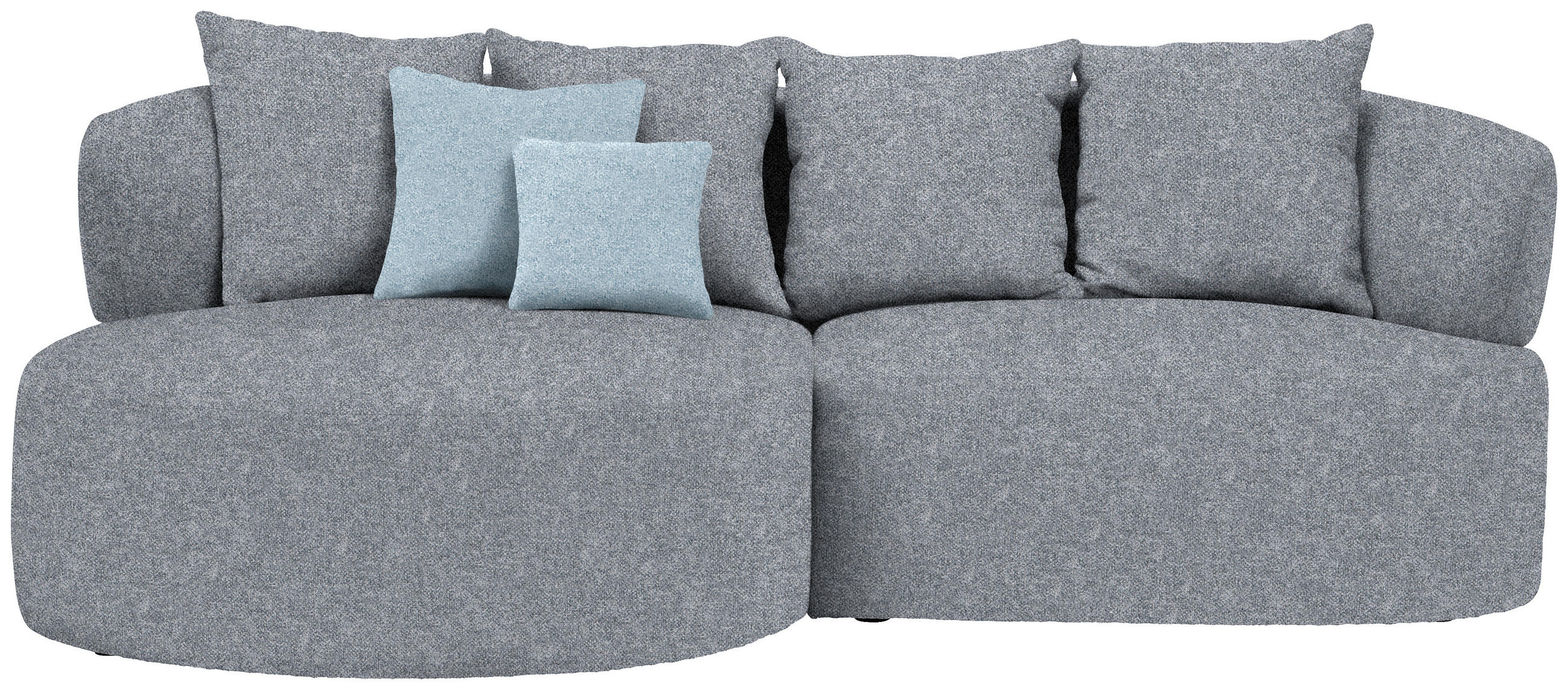 ECKSOFA in Flachgewebe Dunkelgrau  166/235 cm  - Blau/Dunkelgrau, MODERN, Kunststoff/Textil (166/235cm) - Hom`in