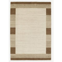 WOLLTEPPICH 90/160 cm Alagis Border Naturfarben, Beige  - Beige/Naturfarben, KONVENTIONELL, Textil (90/160cm) - Cazaris