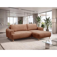 ECKSOFA VIRA Kupferfarben Struktur Rückenkissen, Bettkasten, Liegefläche im Originalstoff  - Naturfarben/Kupferfarben, Design, Holz/Textil (230/150cm) - MID.YOU