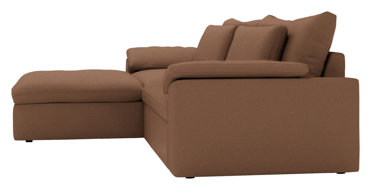 ECKSOFA  Chenille Altrosa  - Schwarz/Altrosa, Modern, Kunststoff/Textil (198/306cm) - Carryhome