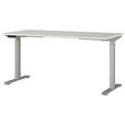 SCHREIBTISCH höhenverstellbar  - Silberfarben/Hellgrau, MODERN, Holzwerkstoff/Metall (160/80/72-118cm) - Novel