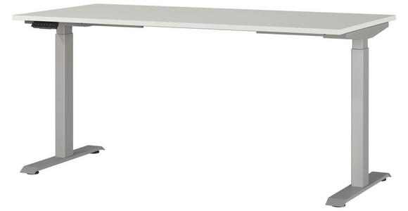 SCHREIBTISCH höhenverstellbar - Silberfarben/Hellgrau, MODERN, Holzwerkstoff/Metall (160/80/72-118cm) - Novel