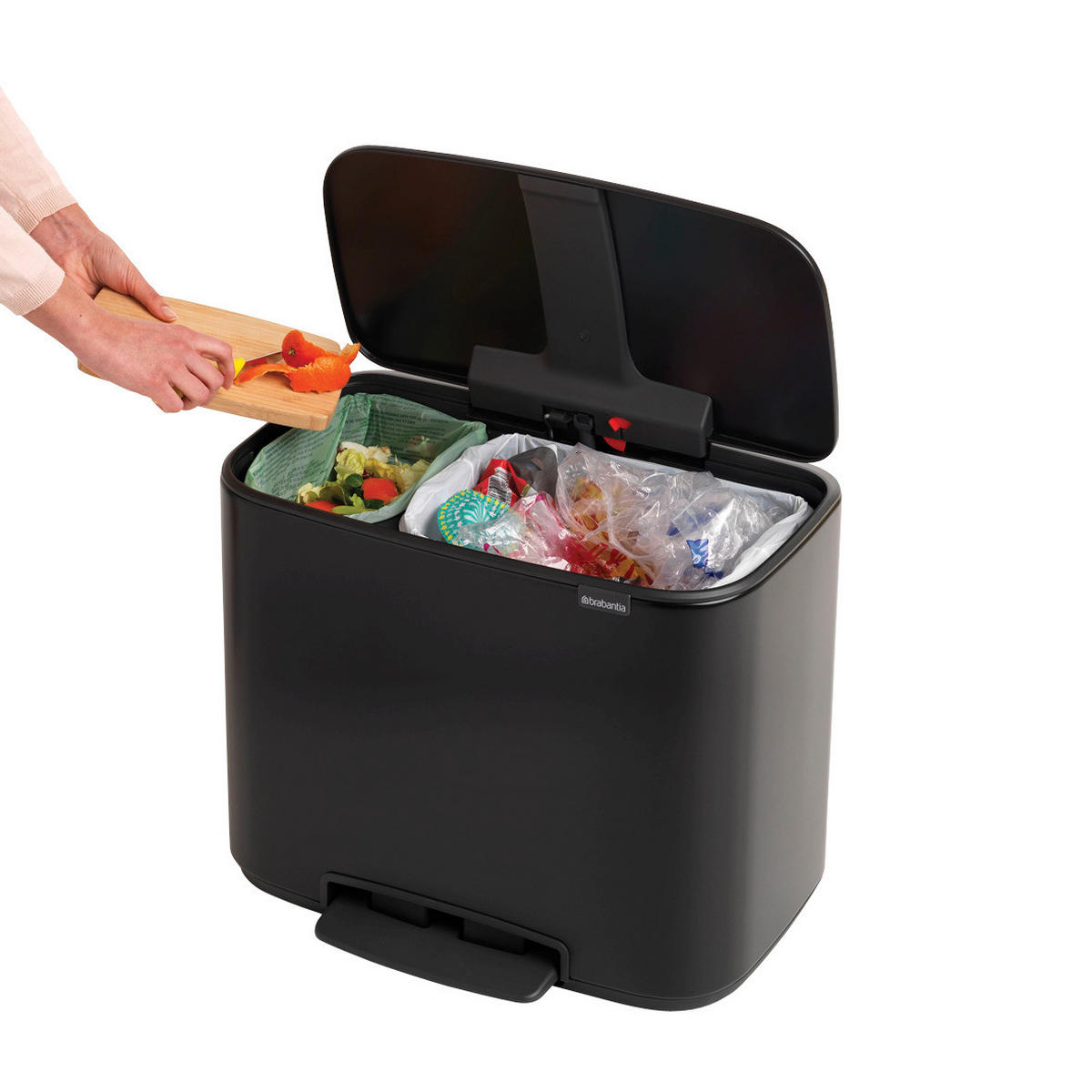 KOŠ ZA OTPAD  11 + 23 l   - crna, Basics, metal/plastika (54/44/36,5cm) - Brabantia
