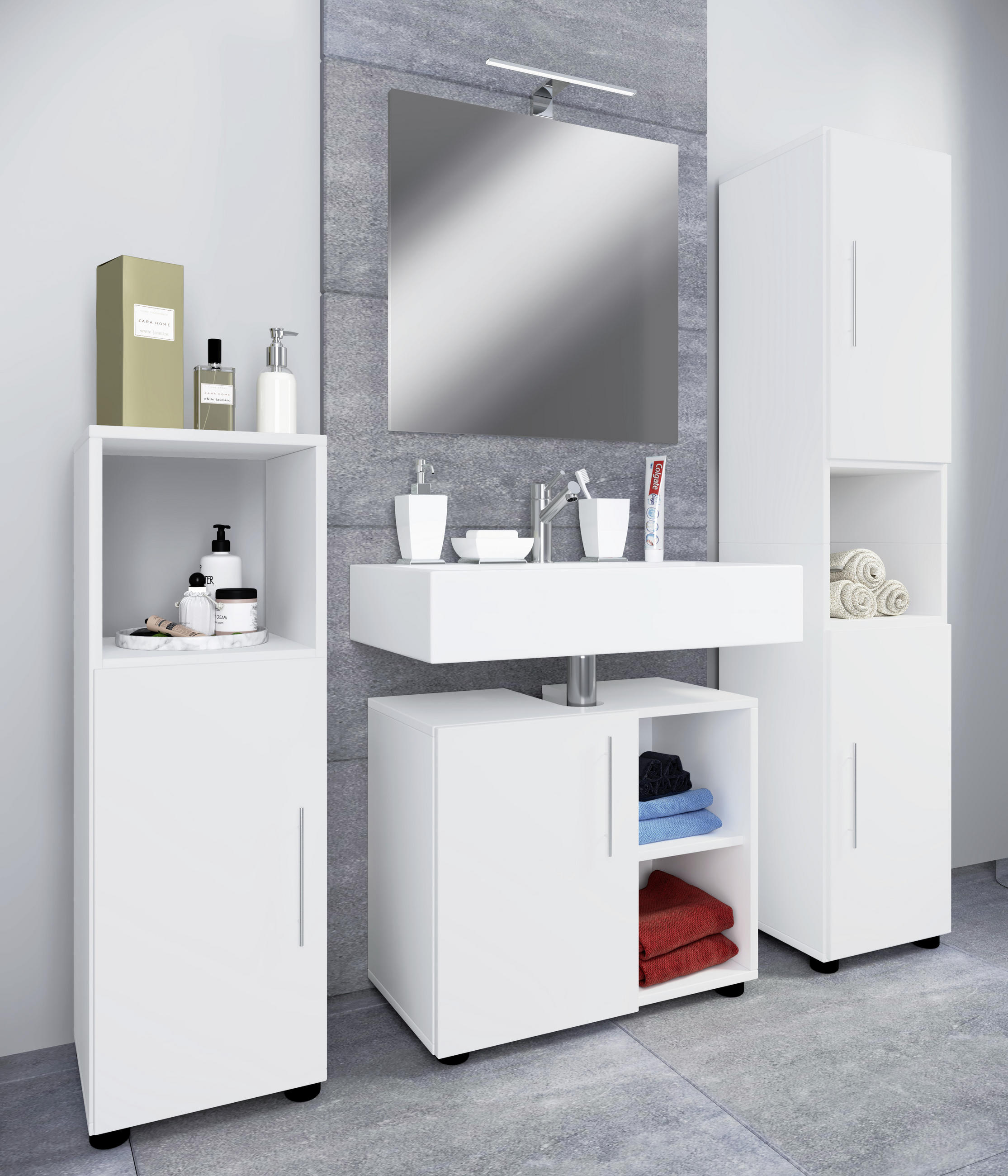 BADEZIMMER in 122 cm - Weiß, MODERN, Holzwerkstoff (122cm) - MID.YOU