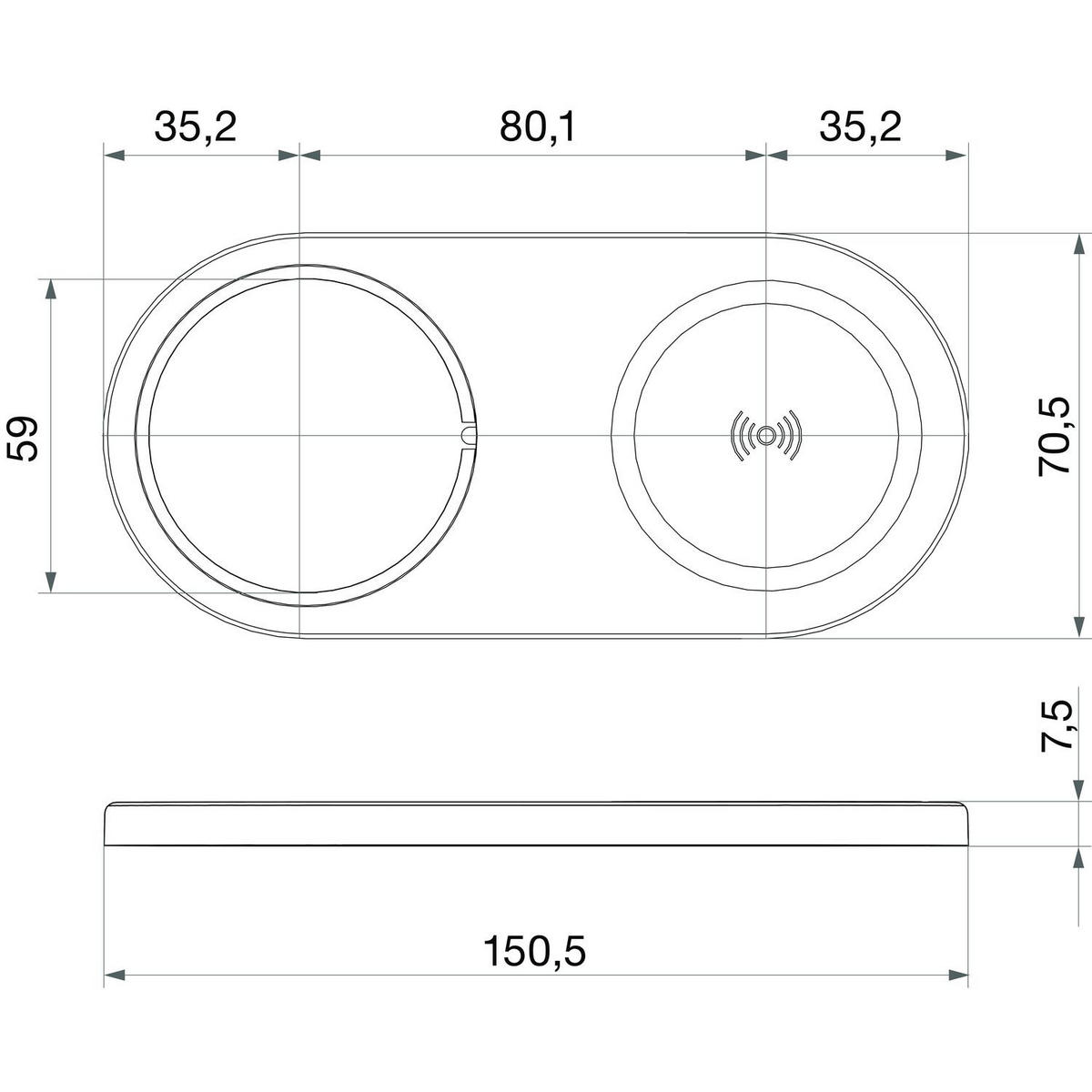 STECKDOSENELEMENT - Schwarz, Basics, Kunststoff (29/13/9cm) - HKT