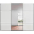 SCHWEBETÜRENSCHRANK  in Weiß  - Alufarben/Weiß, KONVENTIONELL, Glas/Holzwerkstoff (271/223/68cm) - Novel