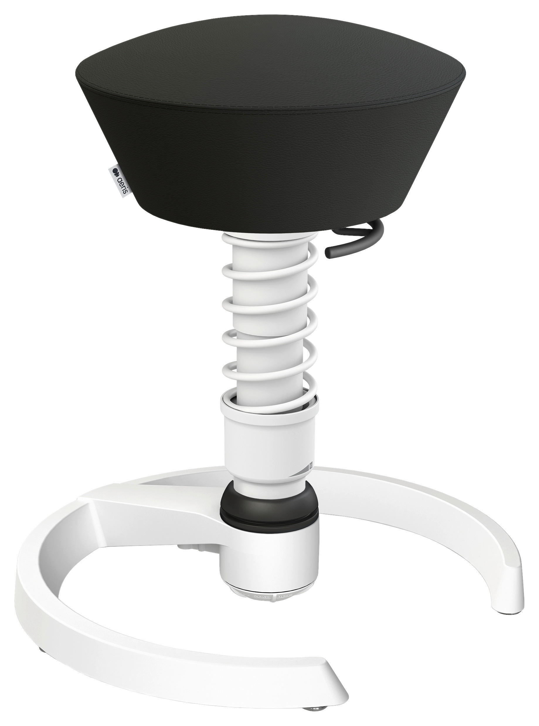 BÜROHOCKER Schwarz, Weiß  - Schwarz/Weiß, Basics, Textil/Metall (55/45,66/55cm) - Aeris