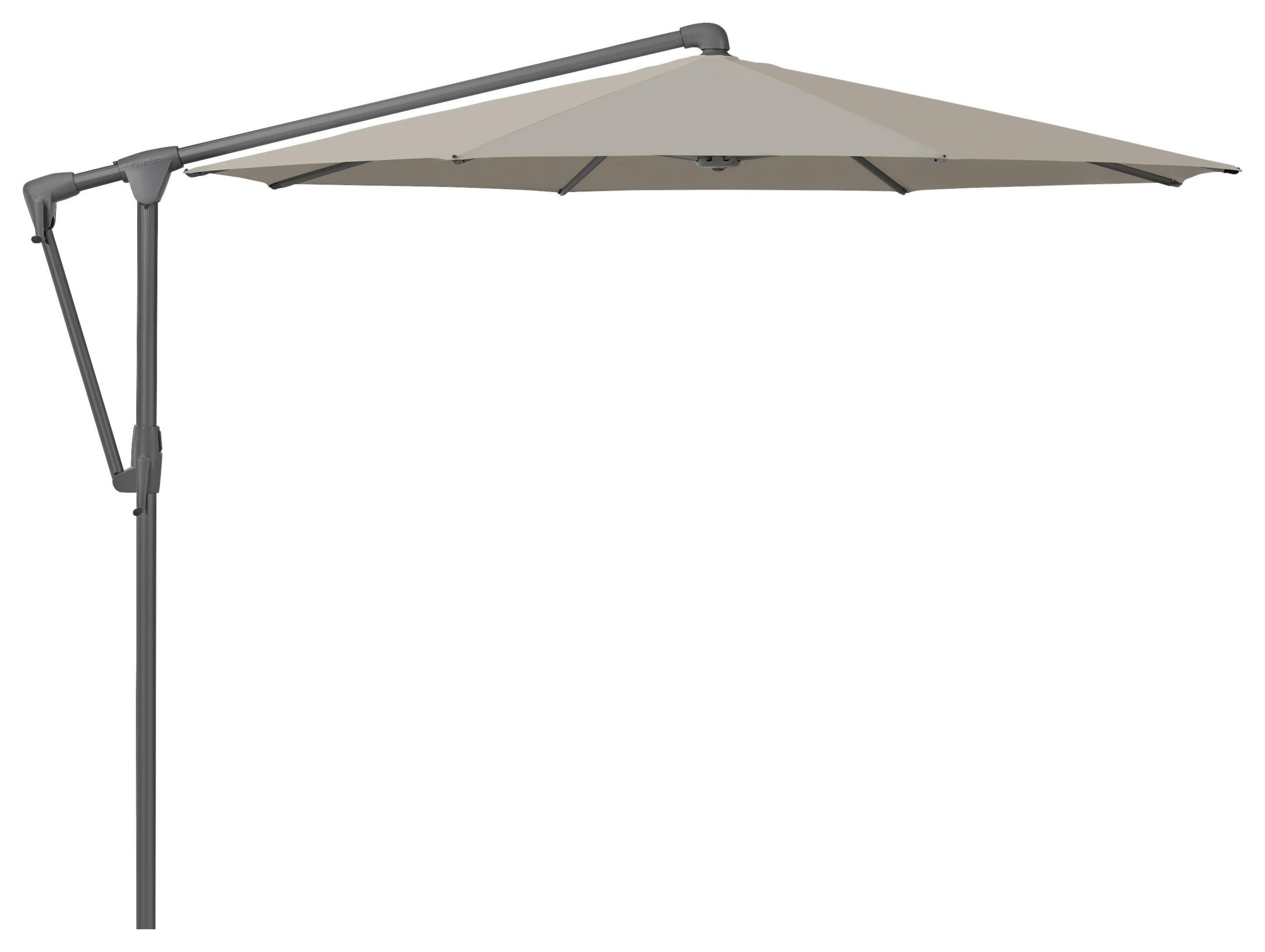 AMPELSCHIRM 300 cm Grau  - Anthrazit/Grau, Design, Textil/Metall (300/300cm) - Glatz