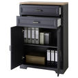 KOMMODE  in 86/127/38 cm  - Titanfarben/Graphitfarben, KONVENTIONELL, Holzwerkstoff/Metall (86/127/38cm) - Carryhome
