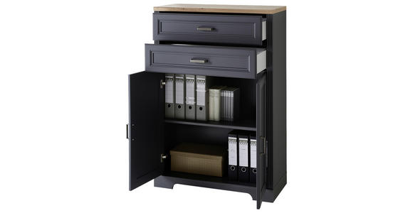 KOMMODE  in 86/127/38 cm  - Titanfarben/Graphitfarben, KONVENTIONELL, Holzwerkstoff/Metall (86/127/38cm) - Carryhome