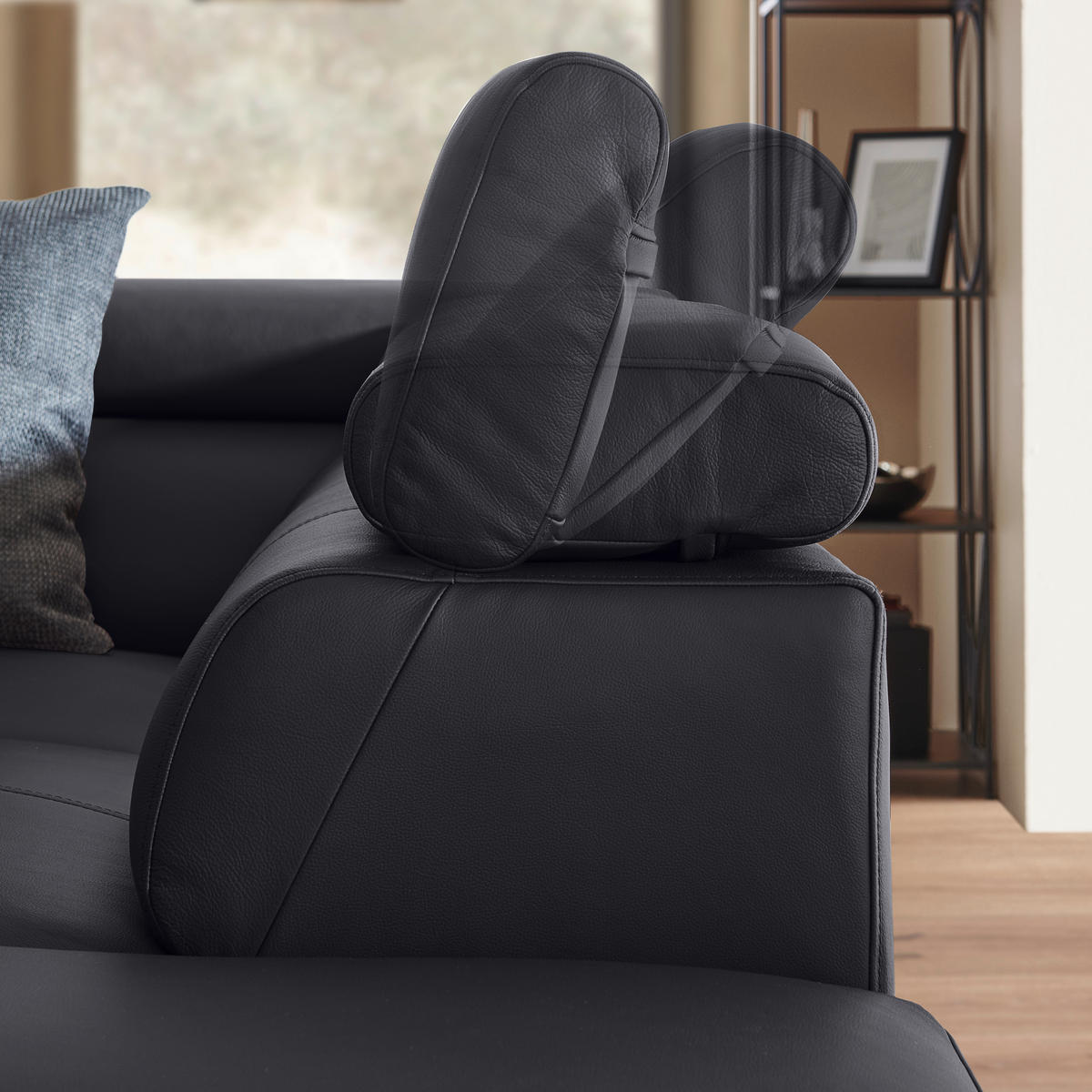 ECKSOFA in Echtleder Hellgrau  - Hellgrau/Schwarz, Design, Leder/Metall (213/268cm) - Stylife