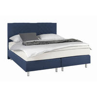 BOXSPRINGBETT 140/200 cm  in Blau  - Blau/Alufarben, Design (140/200cm) - Carryhome