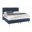 BOXSPRINGBETT 180/200 cm  in Blau  - Blau/Alufarben, Design, Holz (180/200cm) - Carryhome