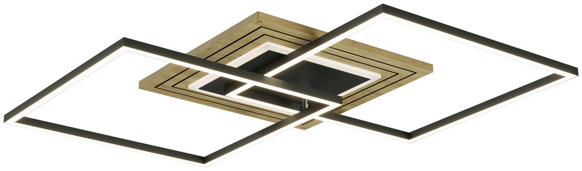 LED-DECKENLEUCHTE    61/61/8 cm  - Natur, Holz/Metall (61/61/8cm) - Waldwelt