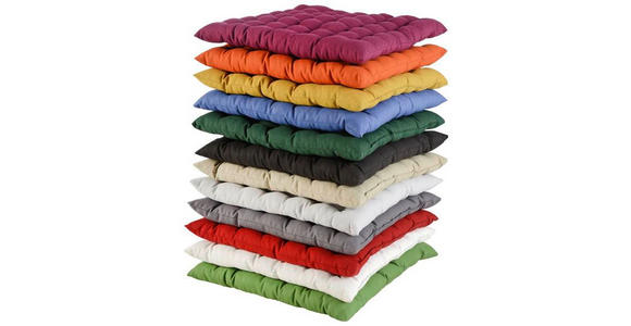 SITZKISSEN WALTRAUD - Grün, Basics, Textil (38/38cm) - Novel