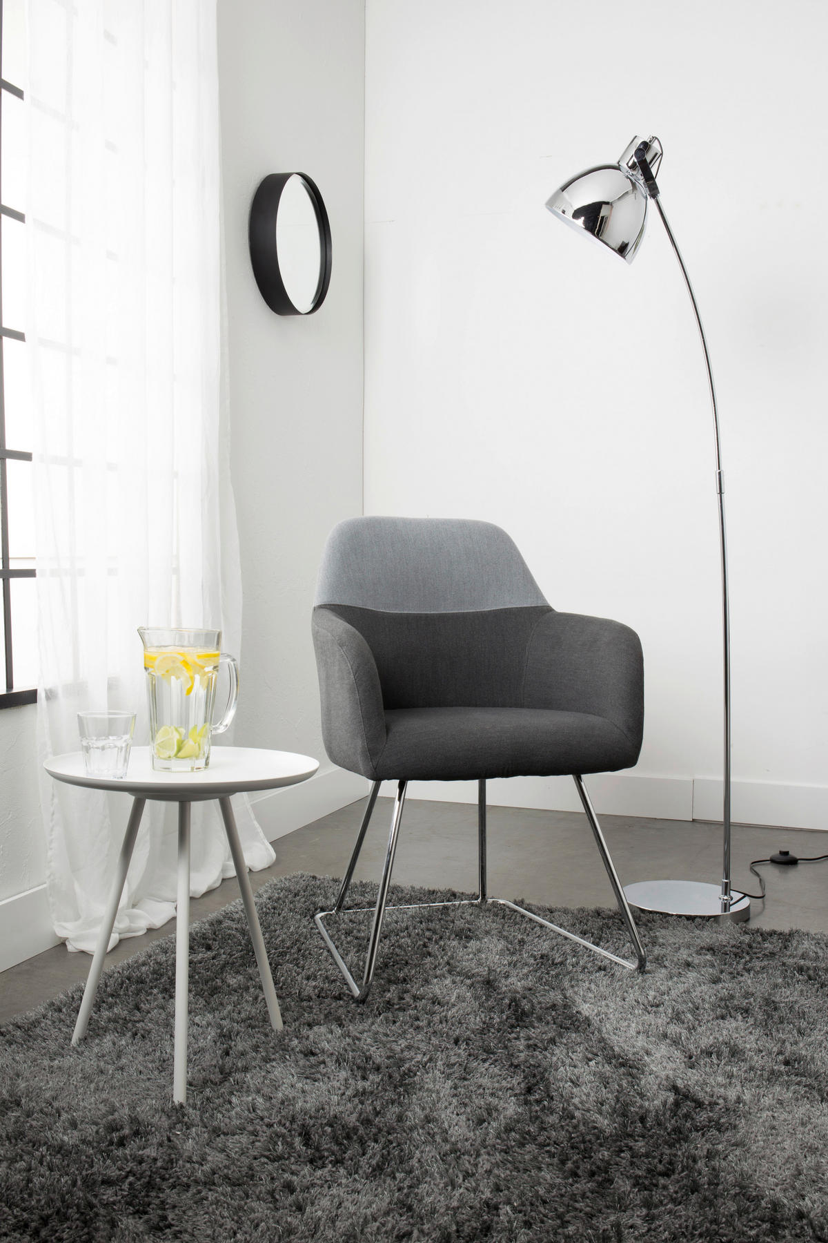 WANDSPIEGEL 75/75/6 cm  - Schwarz, Trend, Glas/Metall (75/75/6cm) - Zuiver