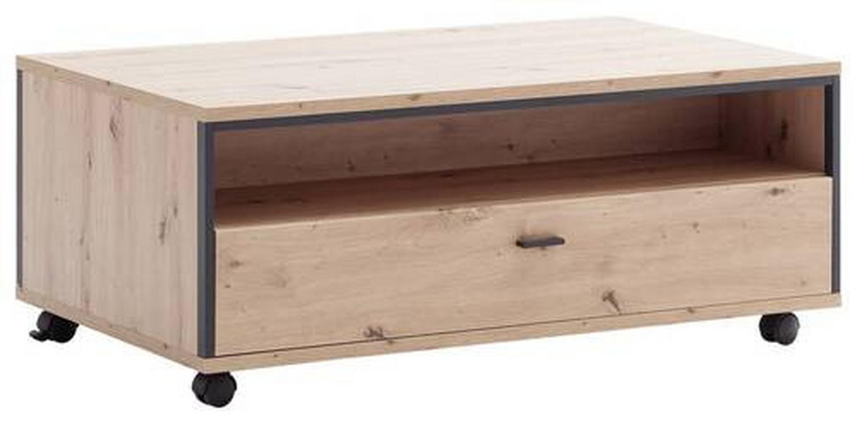 COUCHTISCH in Metall, Holzwerkstoff 115/46/70 cm  - Eichefarben/Anthrazit, Design, Holzwerkstoff/Kunststoff (115/46/70cm) - MID.YOU