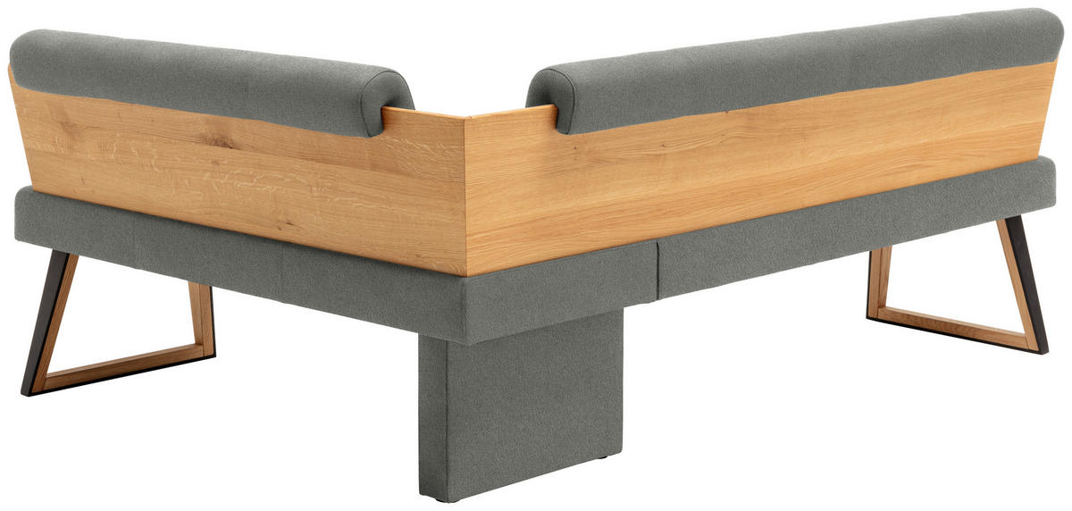 ECKBANK 165/235 cm  in Hellgrau, Wildeiche  - Wildeiche/Hellgrau, Design, Holz/Textil (165/235cm) - Venda