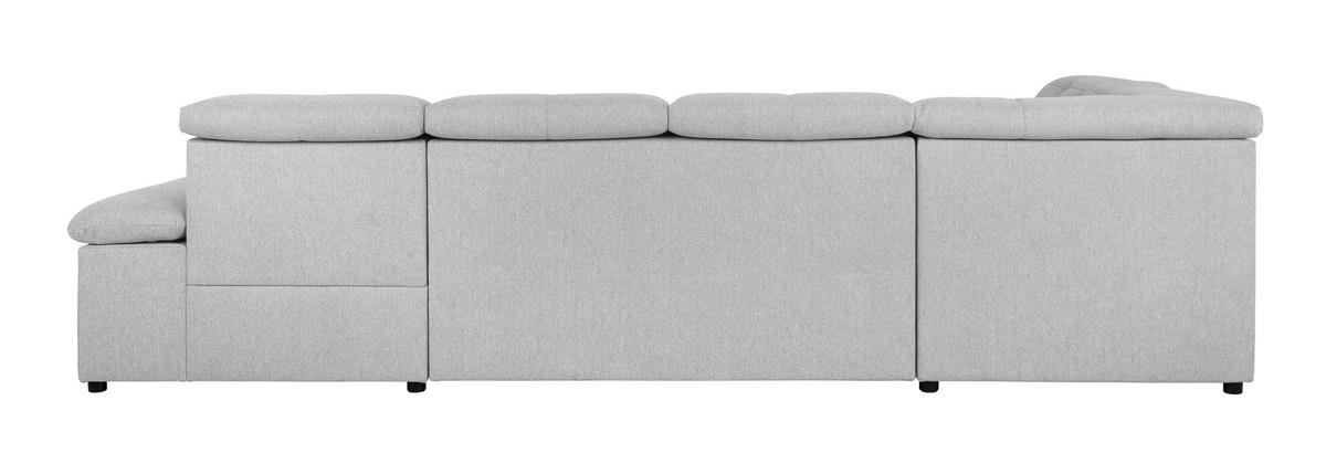 WOHNLANDSCHAFT Hellgrau  - Hellgrau/Grau, Design, Textil/Metall (215/328/173cm) - MID.YOU
