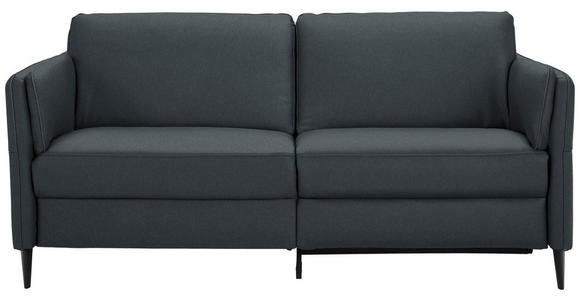 3-SITZER-SOFA Latina in Echtleder Dunkelblau   - Schwarz/Dunkelblau, Design, Leder/Metall (190/84/99cm) - Dieter Knoll