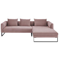 ECKSOFA Feincord Altrosa  - Schwarz/Altrosa, Konventionell, Textil/Metall (284/178cm) - Hom`in