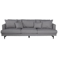 3-SITZER-SOFA Schwarz  - Schwarz/Grau, Design, Holz/Kunststoff (260/86/88cm) - Livetastic