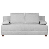 SCHLAFSOFA Webstoff Hellgrau  - Dunkelbraun/Hellgrau, Design, Holz/Textil (202/85/110cm) - MID.YOU