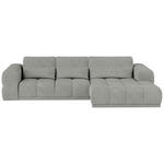 ECKSOFA Greige Chenille  - Greige/Schwarz, KONVENTIONELL, Kunststoff/Textil (290/203cm) - Carryhome