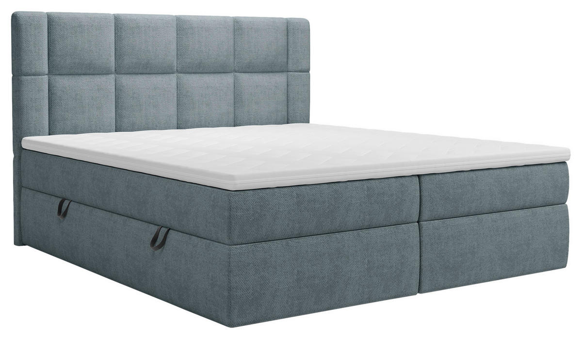 BOXBETT 180/200 cm  in Graublau  - Graublau/Schwarz, MODERN, Holz/Holzwerkstoff (180/200cm) - Boxxx