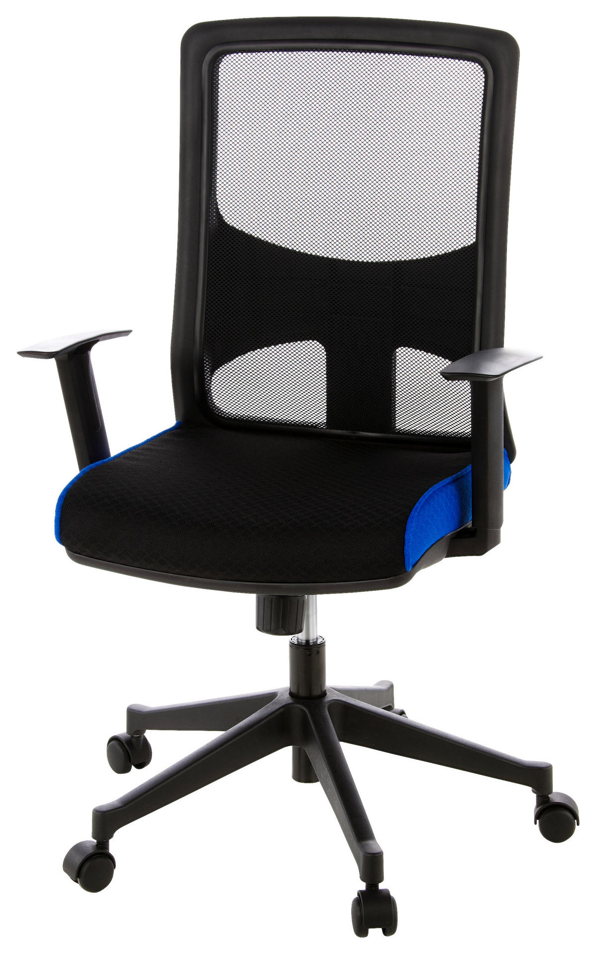 OTOČNÁ ŽIDLE, síťovina, plochá tkanina, modrá, černá - modrá/černá, Moderní, textil/plast (57/113/44cm) - MID.YOU