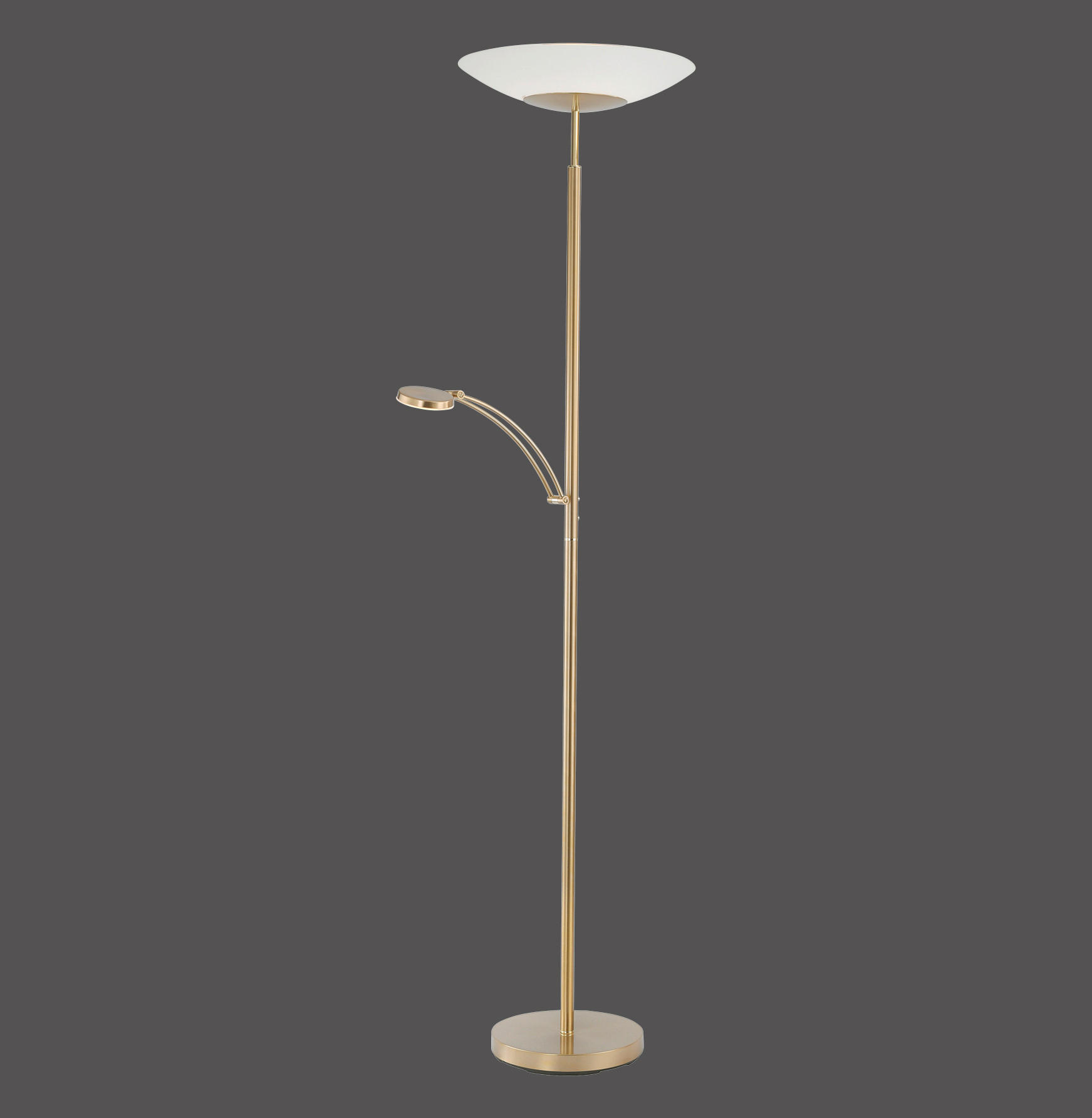 LED-STEHLEUCHTE 60/50/181 cm    - Messingfarben, Basics, Glas/Kunststoff (60/50/181cm) - Paul Neuhaus