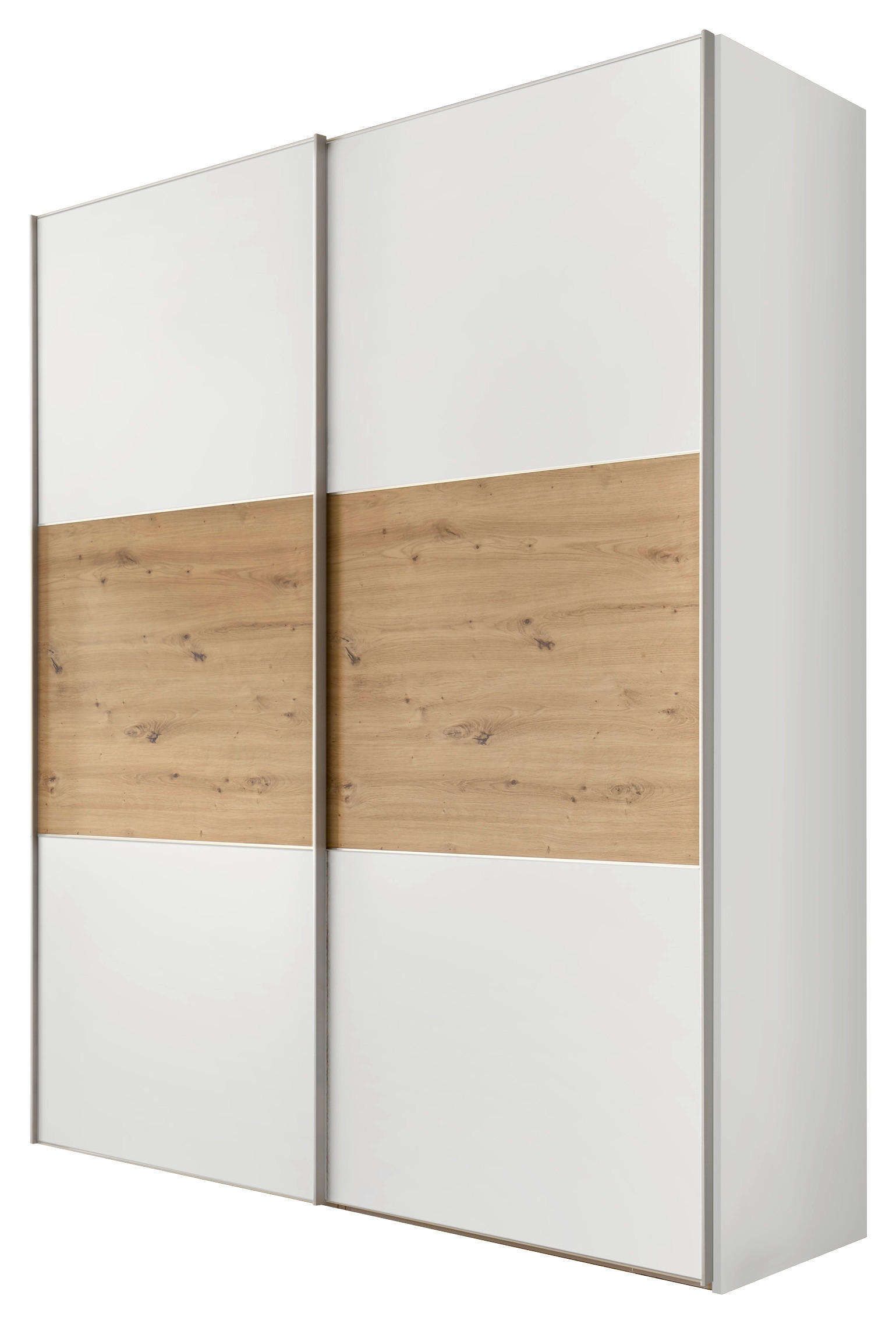 Schwebetürenschrank 167cm Includo Weiß/artisan Eiche