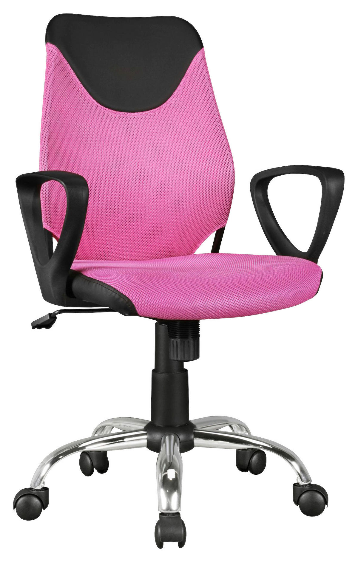 JUGENDDREHSTUHL Lederlook, Netz Rosa, Pink  - Chromfarben/Pink, MODERN, Kunststoff/Metall (60/105/60cm) - MID.YOU