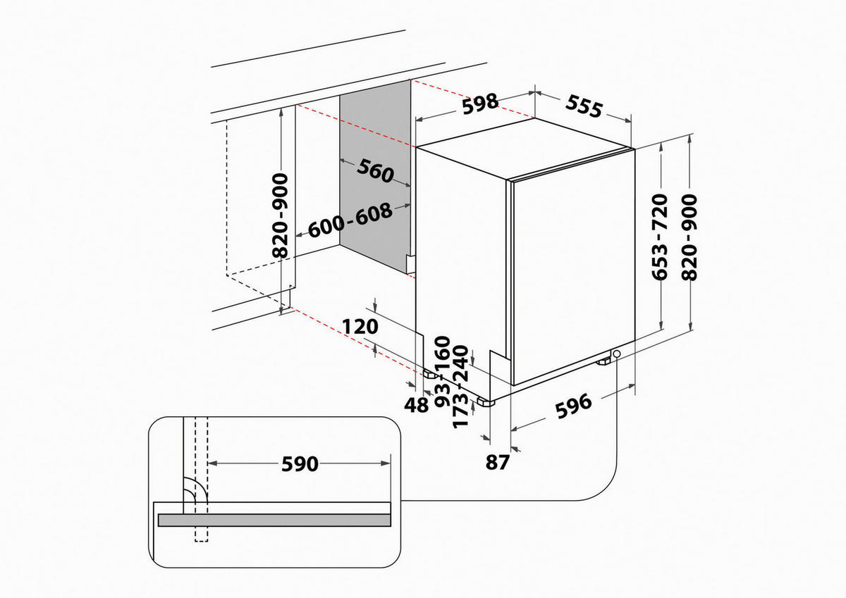 GESCHIRRSPÜLER RCIO3T131AFES  - Edelstahlfarben, Basics, Kunststoff/Metall (82/55,5/59,8cm) - Privileg